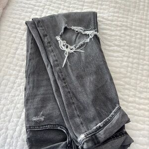 American Eagle Outfitters Gray Distressed Boyfriend Jeans